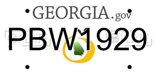 PBW1929 Georgia License Plate