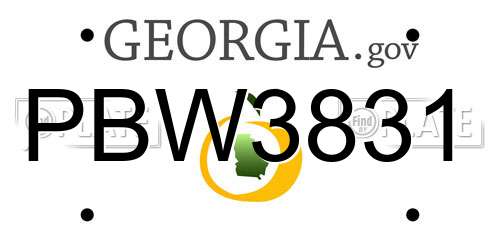 PBW3831 Georgia License Plate
