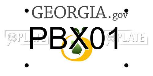PBX01 Georgia License Plate