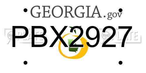 PBX2927 Georgia License Plate