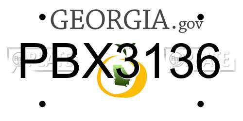 PBX3136 Georgia License Plate