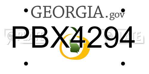 PBX4294 Georgia License Plate