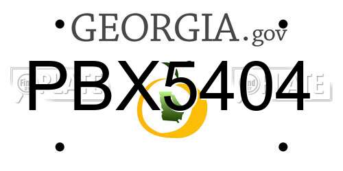 PBX5404 Georgia License Plate