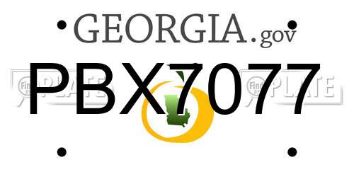 PBX7077 Georgia License Plate