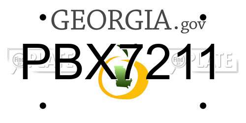 PBX7211 Georgia License Plate