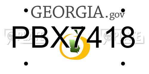 PBX7418 Georgia License Plate