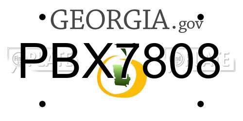 PBX7808 Georgia License Plate