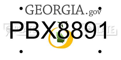 PBX8891 Georgia License Plate
