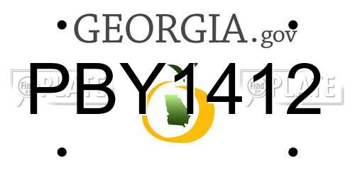 PBY1412 Georgia License Plate