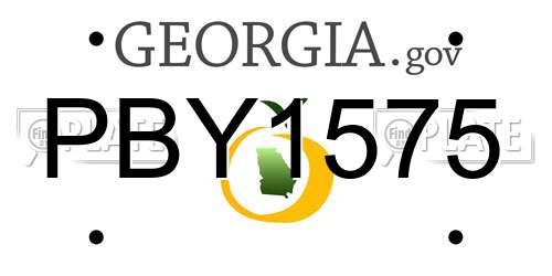 PBY1575 Georgia License Plate