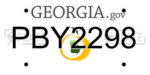 PBY2298 Georgia License Plate