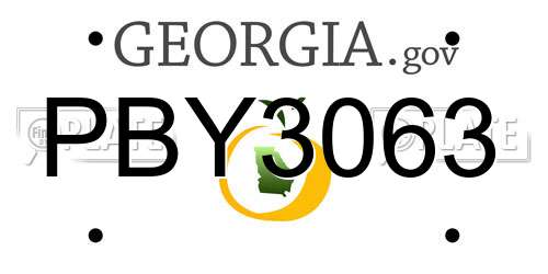 PBY3063 Georgia License Plate