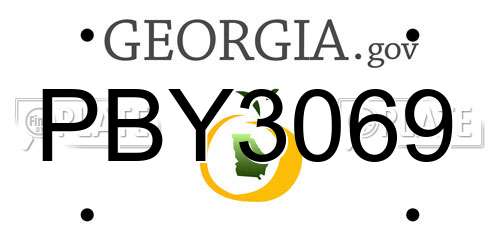 PBY3069 Georgia License Plate
