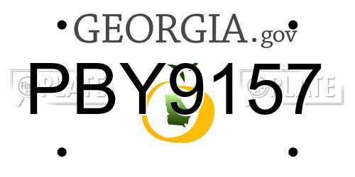PBY9157 Georgia License Plate
