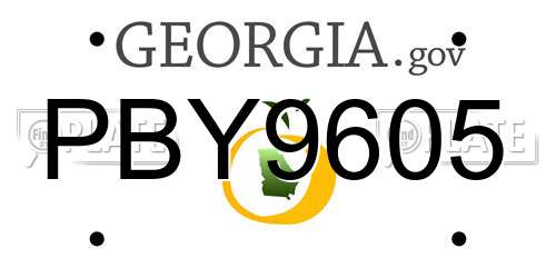 PBY9605 Georgia License Plate