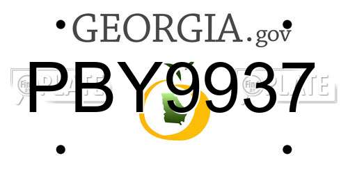 PBY9937 Georgia License Plate