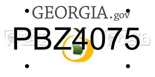 PBZ4075 Georgia License Plate