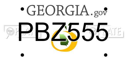 PBZ555 Georgia License Plate