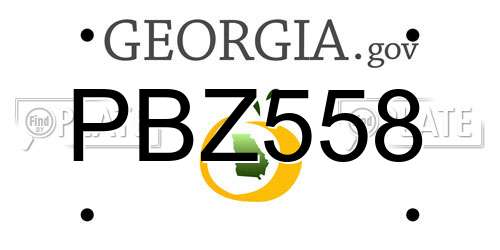 PBZ558 Georgia License Plate