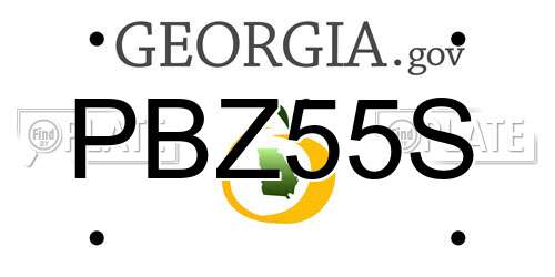 PBZ55S Georgia License Plate