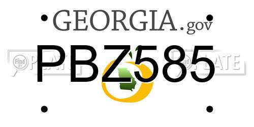 PBZ585 Georgia License Plate