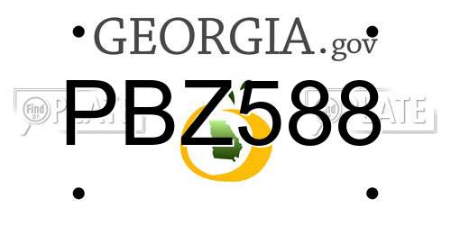 PBZ588 Georgia License Plate