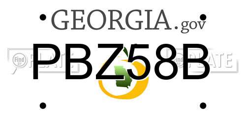 PBZ58B Georgia License Plate