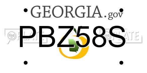 PBZ58S Georgia License Plate