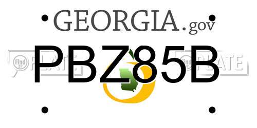 PBZ85B Georgia License Plate