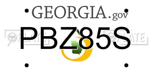 PBZ85S Georgia License Plate