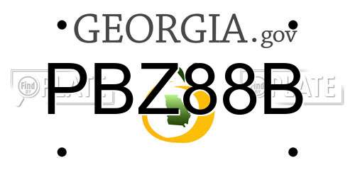PBZ88B Georgia License Plate