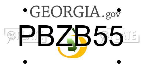 PBZB55 Georgia License Plate