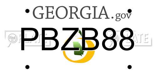 PBZB88 Georgia License Plate