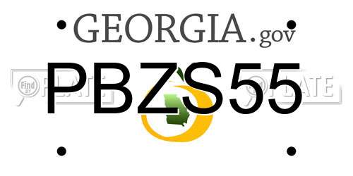 PBZS55 Georgia License Plate