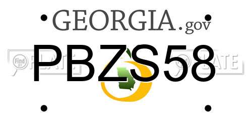 PBZS58 Georgia License Plate