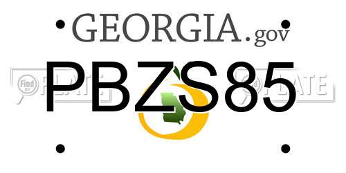 PBZS85 Georgia License Plate
