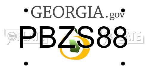 PBZS88 Georgia License Plate
