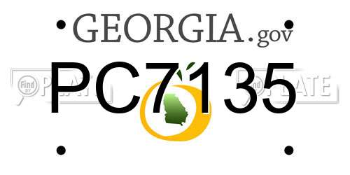 PC7135 Georgia License Plate