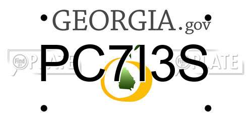 PC7I3S Georgia License Plate