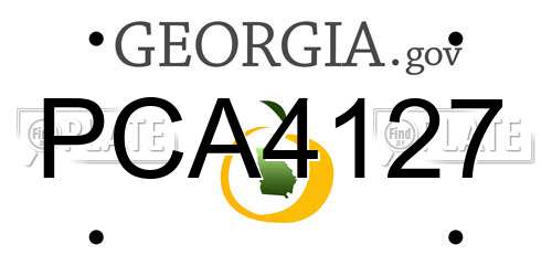 PCA4127 Georgia License Plate