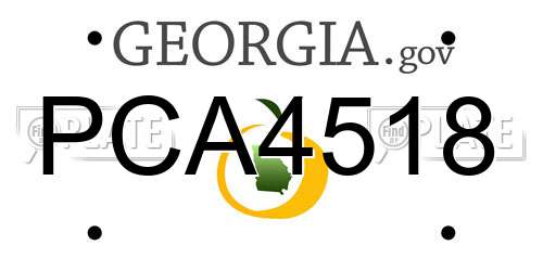 PCA4518 Georgia License Plate