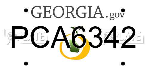 PCA6342 Georgia License Plate