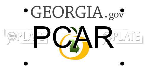 PCAR Georgia License Plate