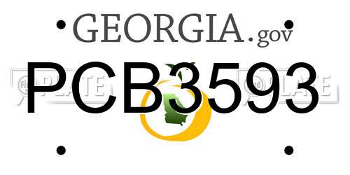 PCB3593 Georgia License Plate