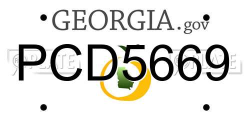 PCD5669 Georgia License Plate