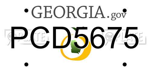 PCD5675 Georgia License Plate