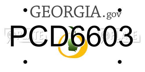 PCD6603 Georgia License Plate