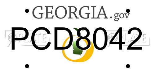PCD8042 Georgia License Plate