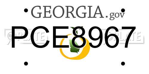 PCE8967 Georgia License Plate