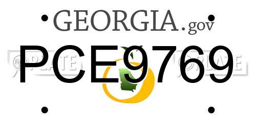 PCE9769 Georgia License Plate
